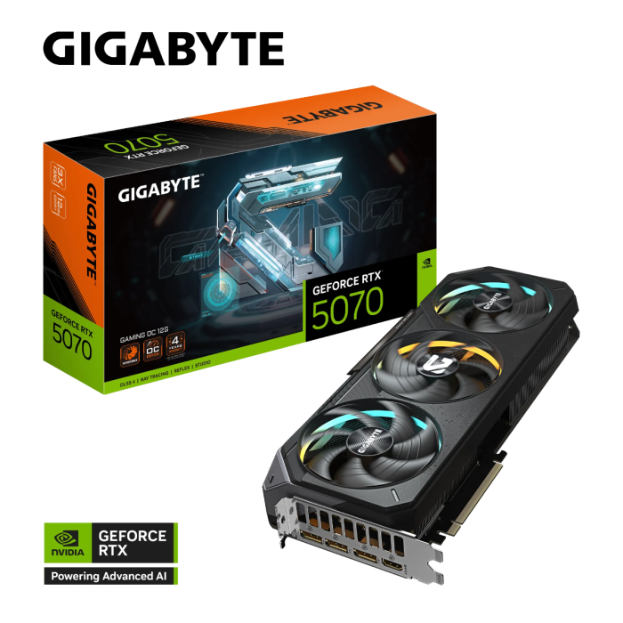 Grafična kartica GIGABYTE GeForce RTX 5070 GAMING OC 12G, 12GB GDDR7, PCI-E 5.0