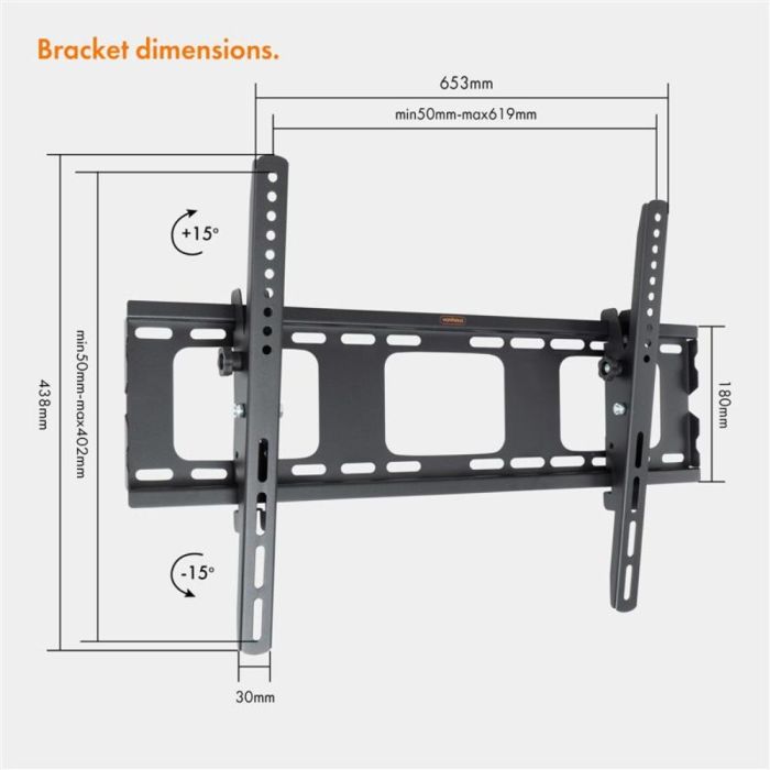 VonHaus 32-70 nagibni TV stenski nosilec do 75kg, Amazon best seller