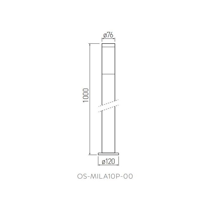 GTV zunanja talna svetilka MILAN 1xE27 230V IP54 100cm