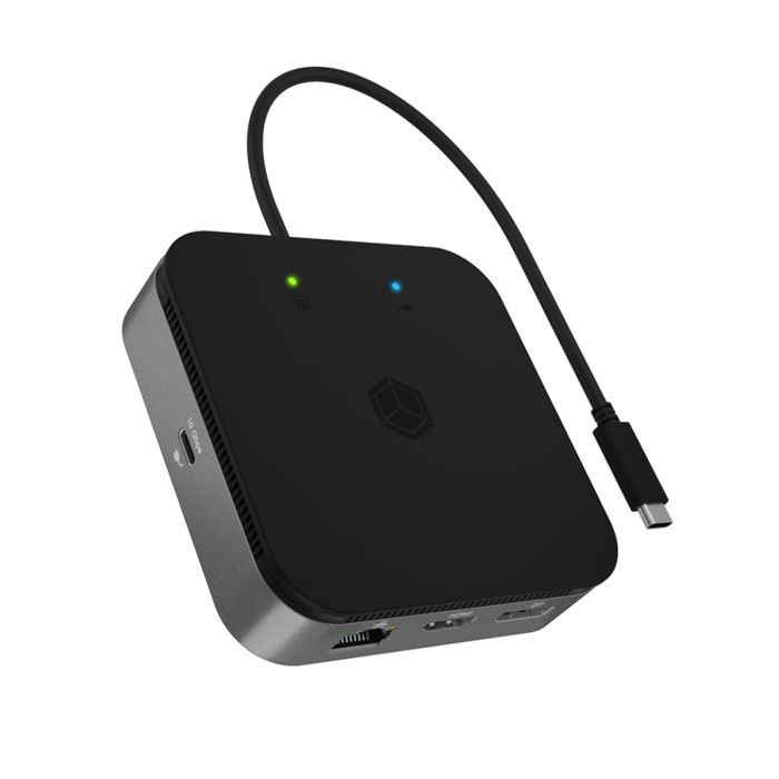 Icybox IB-DK408-C41 priključna postaja USB4 z dvojnim video izhodom 7v1, 60W PowerDelivery napajanje