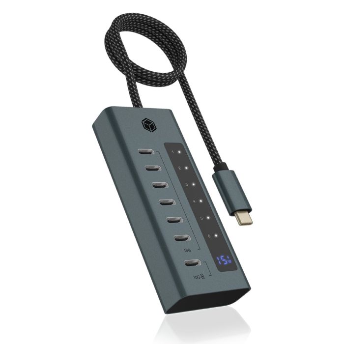 Icybox IB-HUB1457-C31 7-portni hub vmesnik USB 3.2 Type-C