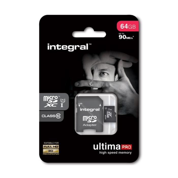 INTEGRAL 64GB MICRO SDXC class10 90MB/s SPOMINSKA KARTICA+ SD ADAPTER