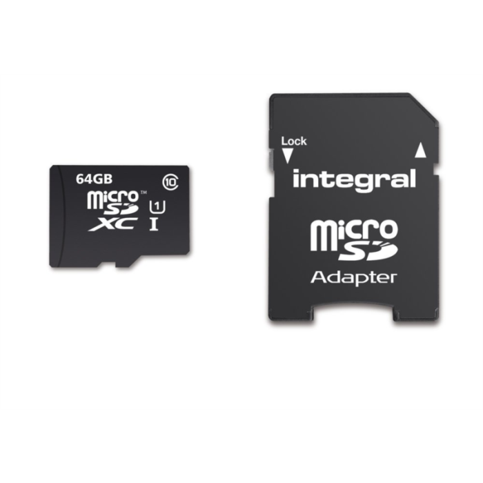 INTEGRAL 64GB SMARTPHONE & TABLET MICRO SDXC class10 UHS-I U1 90MB/s SPOMINSKA KARTICA+ SD ADAPTER