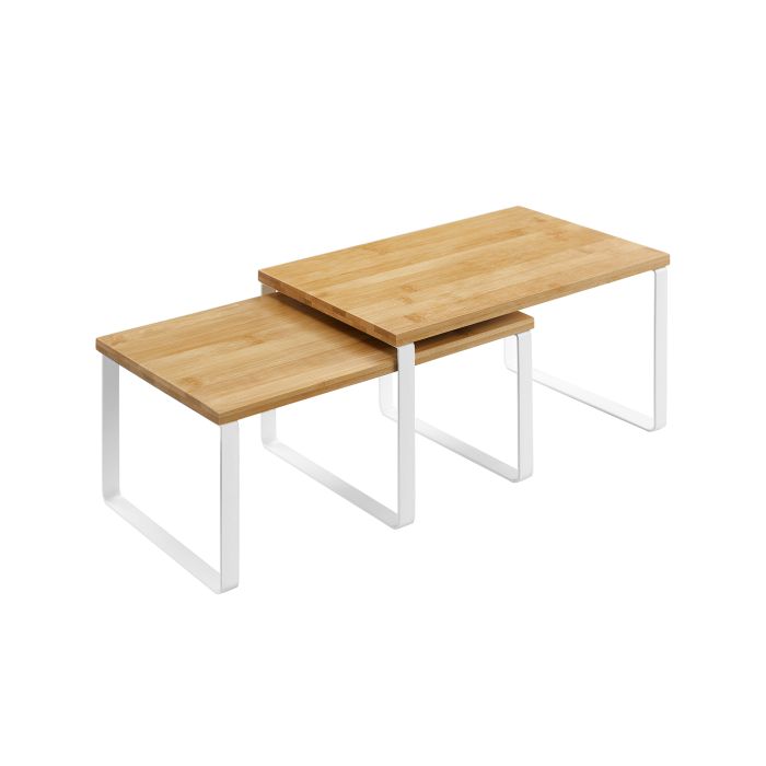 SONGMICS 2x organizator polic bela bambu, KCS02NW - slika 7