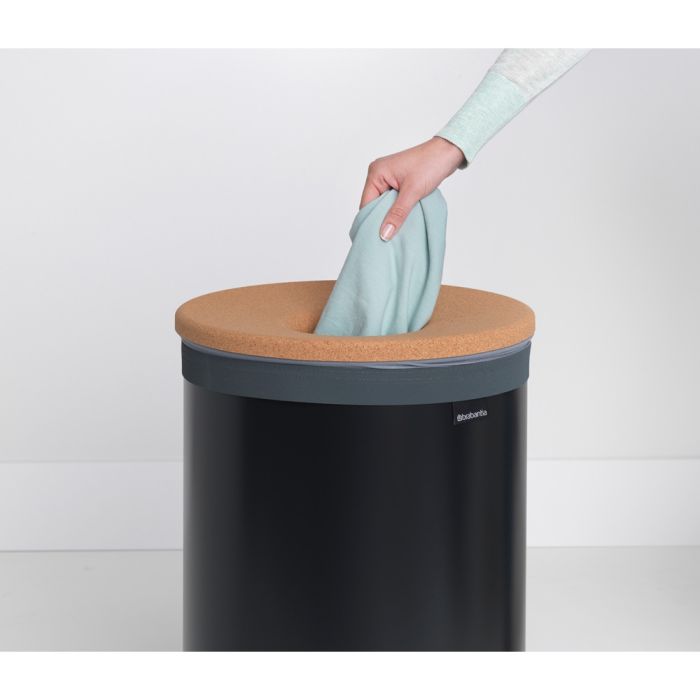 Brabantia koš za perilo 60L okrogel, črn