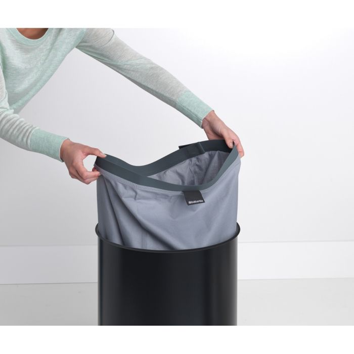 Brabantia koš za perilo 60L okrogel, črn