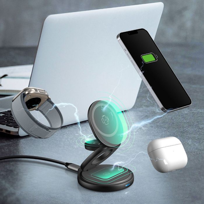 IcyBox IB-SH101-CH 3v1 brezžični magnetni polnilnik za telefone in ure - slika 4