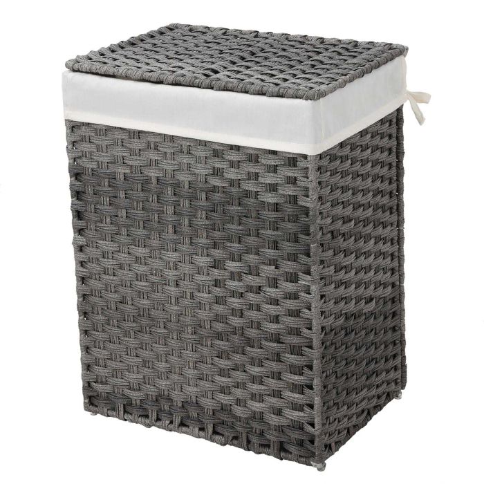 SONGMICS Košara za perilo Ratan 90L siva, LCB51WG