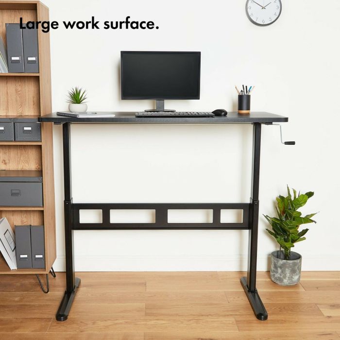 VonHaus nastavljiva Sit&Stand delovna miza črna 