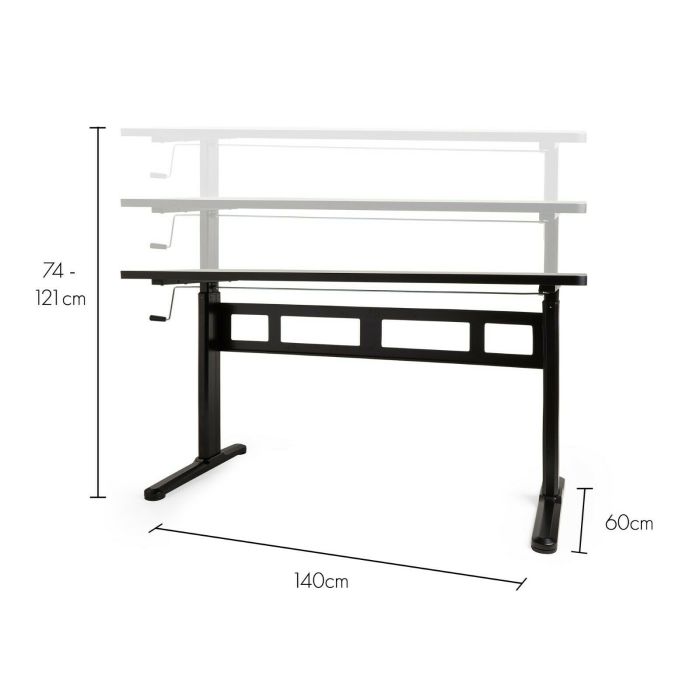 VonHaus nastavljiva Sit&Stand delovna miza črna 