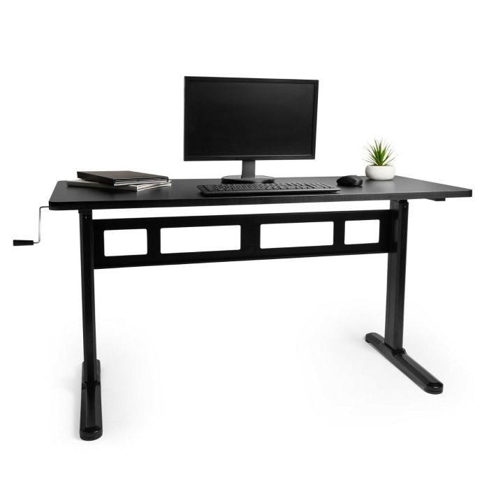 VonHaus nastavljiva Sit&Stand delovna miza črna 