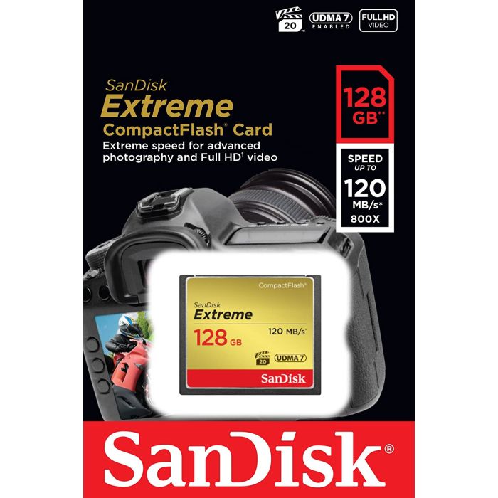 SanDisk 128GB Extreme CompactFlash card UDMA 7 VPG-20 spominska kartica