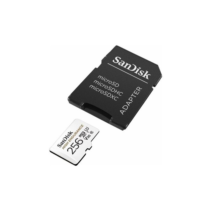 SanDisk High Endurance video microSDHC 256GB + SD Adapter Full HD / 4K video, do 100/40 MB/s C10, U3
