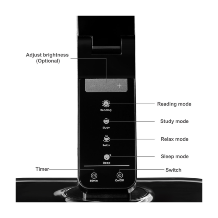 TaoTronics Elune touch control LED namizna svetilka piano črna TT-DL01