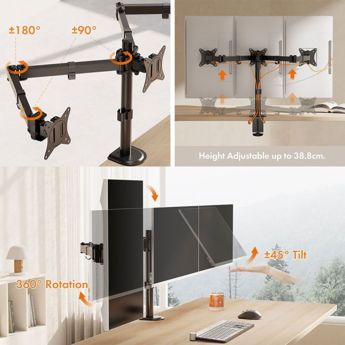Vonhaus nosilec za tri monitorje do 27