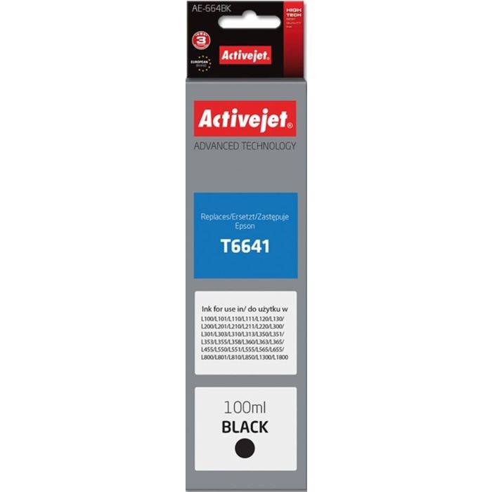 Activejet črno črnilo Epson T6641, 100ml
