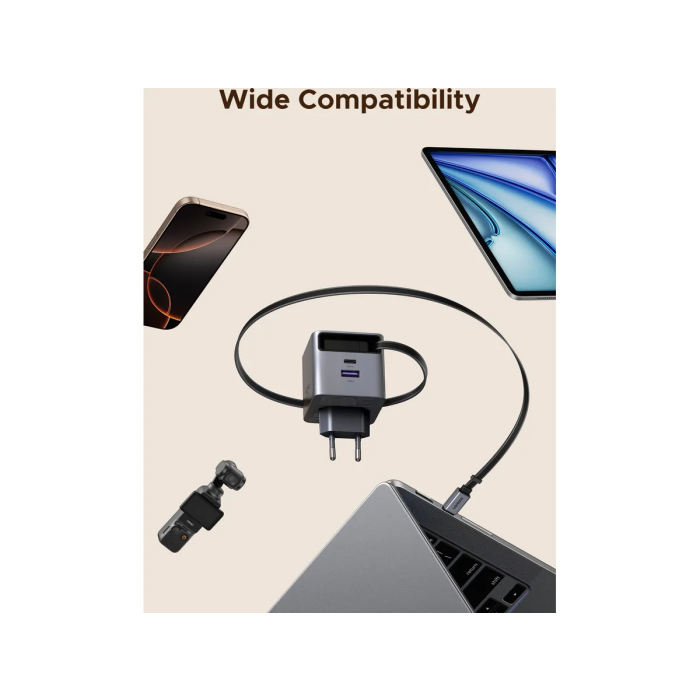 Ugreen Retractable 45W GaN USB-C polnilec