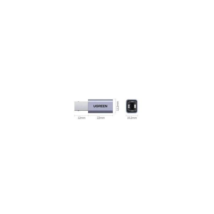 Ugreen adapter USB-C ženski na USB-B - srebrn 1kos