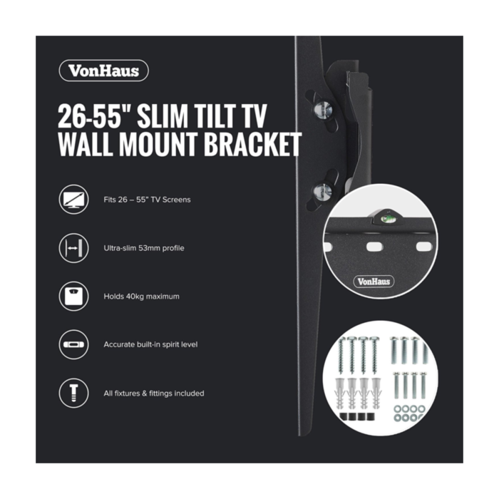 VonHaus 26-55 nagibni TV stenski nosilec do 40kg - slika 8