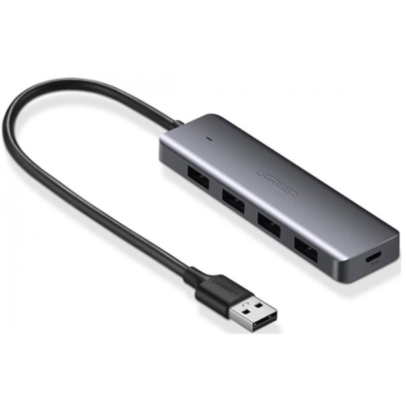 Ugreen USB Hub, USB 3.0, 4-portno srebrn - box