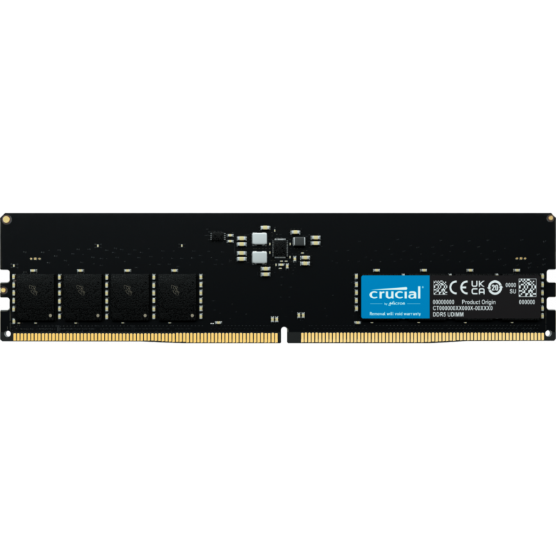 Crucial 16GB DDR5-4800 UDIMM PC5-38400 CL40, 1.1V