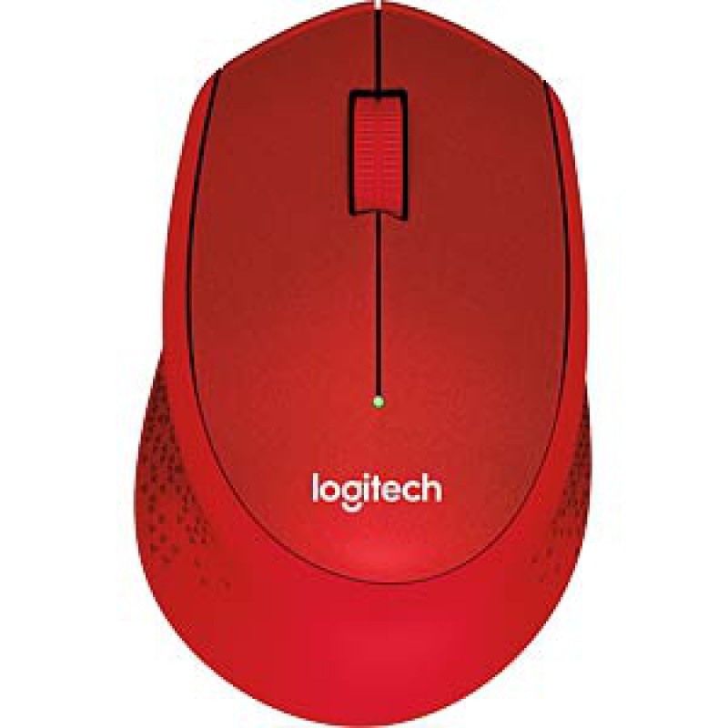Logitech M330 Silent Plus brezžična miška, rdeča