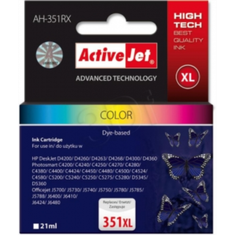 ActiveJet komplet barvnih črnil HP CB338 351XL