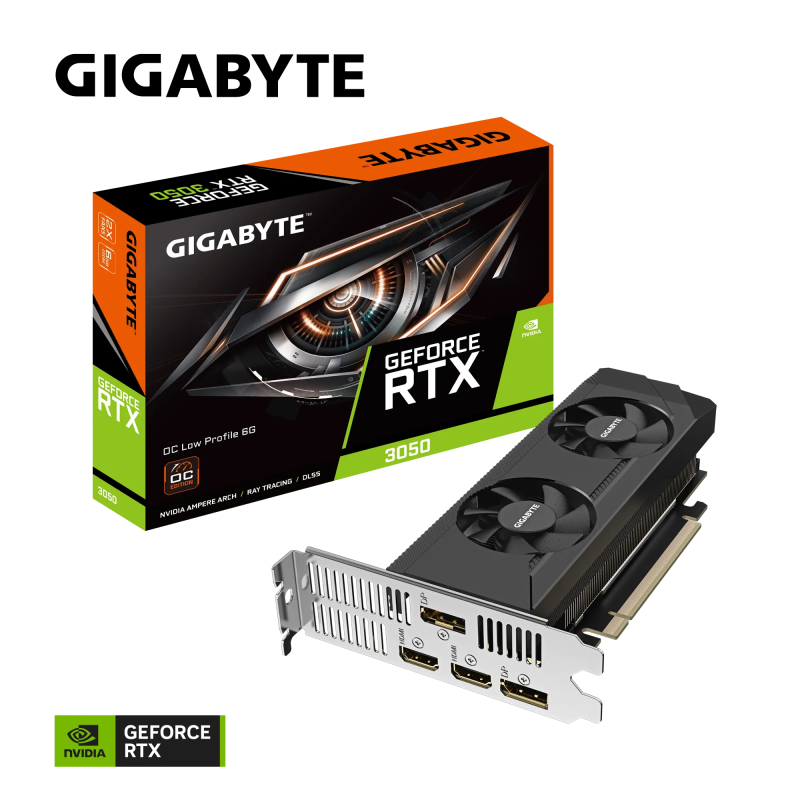 Grafična kartica GIGABYTE GeForce RTX 3050 OC Low Profile 6G, 6GB GDDR6, PCI-E 4.0