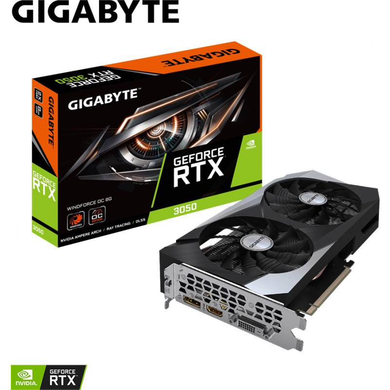 Grafična kartica GIGABYTE GeForce RTX 3050 WINDFORCE OC 8G, 8GB GDDR6, PCI-E 4.0