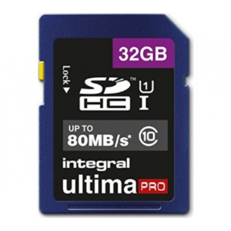 INTEGRAL 32GB SDHC UltimaPro CLASS10 80MB UHS-I U1 spominska kartica