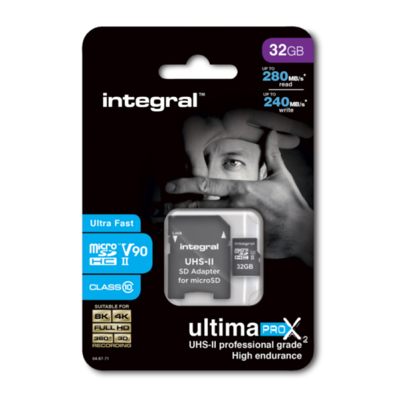 Integral 32GB microSDHC 280-240MB/s UHS-II V90 