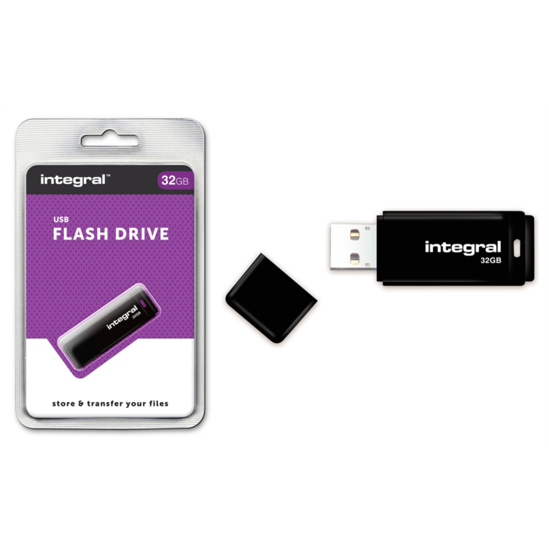 INTEGRAL BLACK 32GB USB2.0 spominski ključek