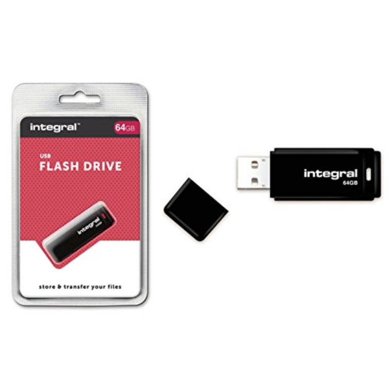 INTEGRAL BLACK 64GB USB2.0 spominski ključek