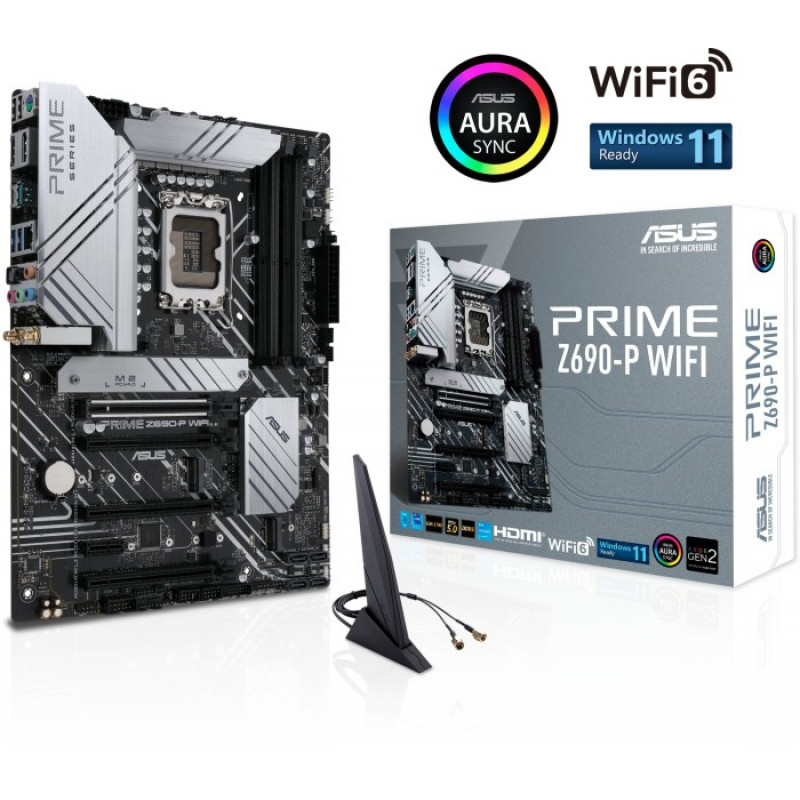 ASUS PRIME Z690-P WIFI D4, DDR4, SATA3, USB3.2Gen2x2, DP, 2.5Gb LAN, WiFi, LGA1700 ATX