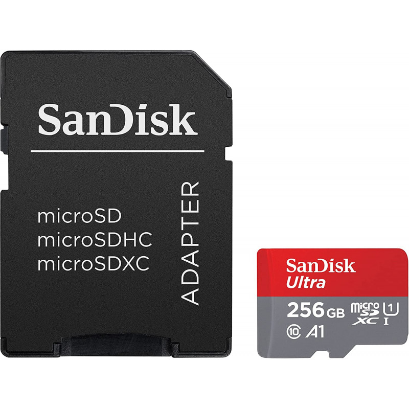 SanDisk Ultra microSDXC 256GB + SD Adapter 150MB/s  A1 Class 10 UHS-I