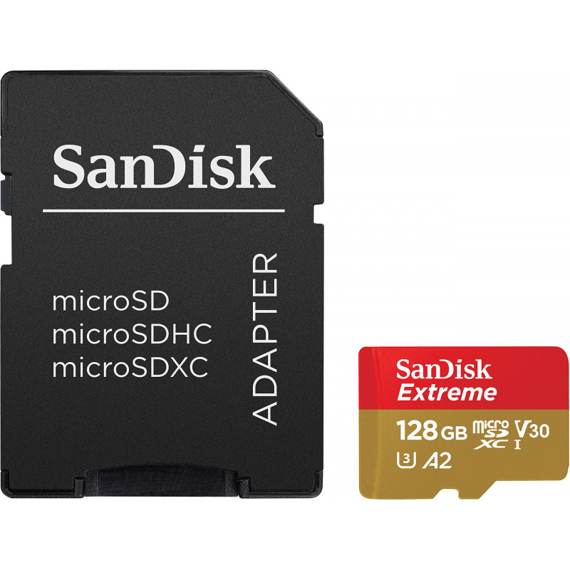 SanDisk Extreme microSDXC Mobile Gaming 128GB hitrost190MB/s & 90MB/s A2 C10 V30 UHS-I U3