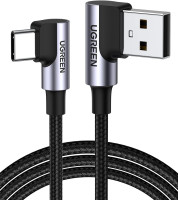 Ugreen USB v USB C 90-stopinjski kabel za hitro polnjenje 1M