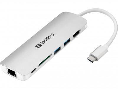 Sandberg USB-C Dock HDMI + LAN + SD + USB, 61W