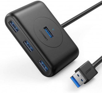 Ugreen USB 3.0 4 Ports Hub črn 1m