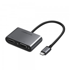 Ugreen USB-C na HDMI in VGA + PD adapter siv - box