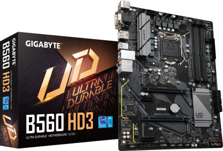 GIGABYTE B560 HD3 DDR4, SATA3, USB3.2Gen1, DP, LGA1200 ATX