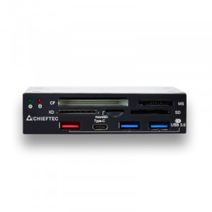 Chieftec all-in-one čitalec kartic 4x USB 3.0 USB-C port 3,5" panel