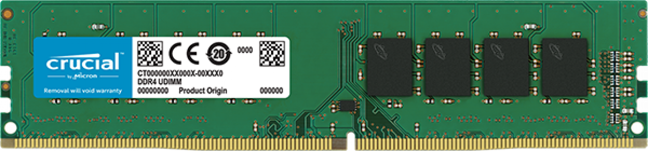 Crucial 8GB DDR4-2666 UDIMM PC4-21300 CL19, 1.2V