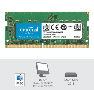 Crucial 32GB DDR4-2666 SODIMM PC4-21300 CL19, 1.2V za Mac