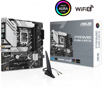ASUS PRIME B760M-A WIFI D4, DDR4, SATA3, USB3.2Gen2, DP, Wi-Fi 6, LGA1700 mATX