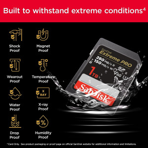 SanDisk Extreme PRO 64GB V60 UHS-II SD 280/100MB/s,V60,C10,UHS-II