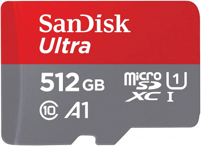 SanDisk Ultra microSDXC 512GB + SD Adapter 120MB/s  A1 Class 10 UHS-I