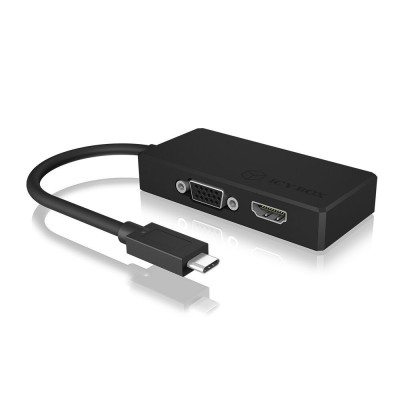 Icybox IB-DK2103-C adapter - priklopna postaja iz USB-C na HDMI in VGA
