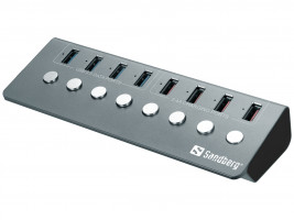 Sandberg 4 port USB 3.0 hub with additional 4 ports for charging devices