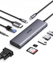 UGREEN USB C Hub, 10-in-1 USB-C with dual output for 4K HDMI & VGA, 100W PD.